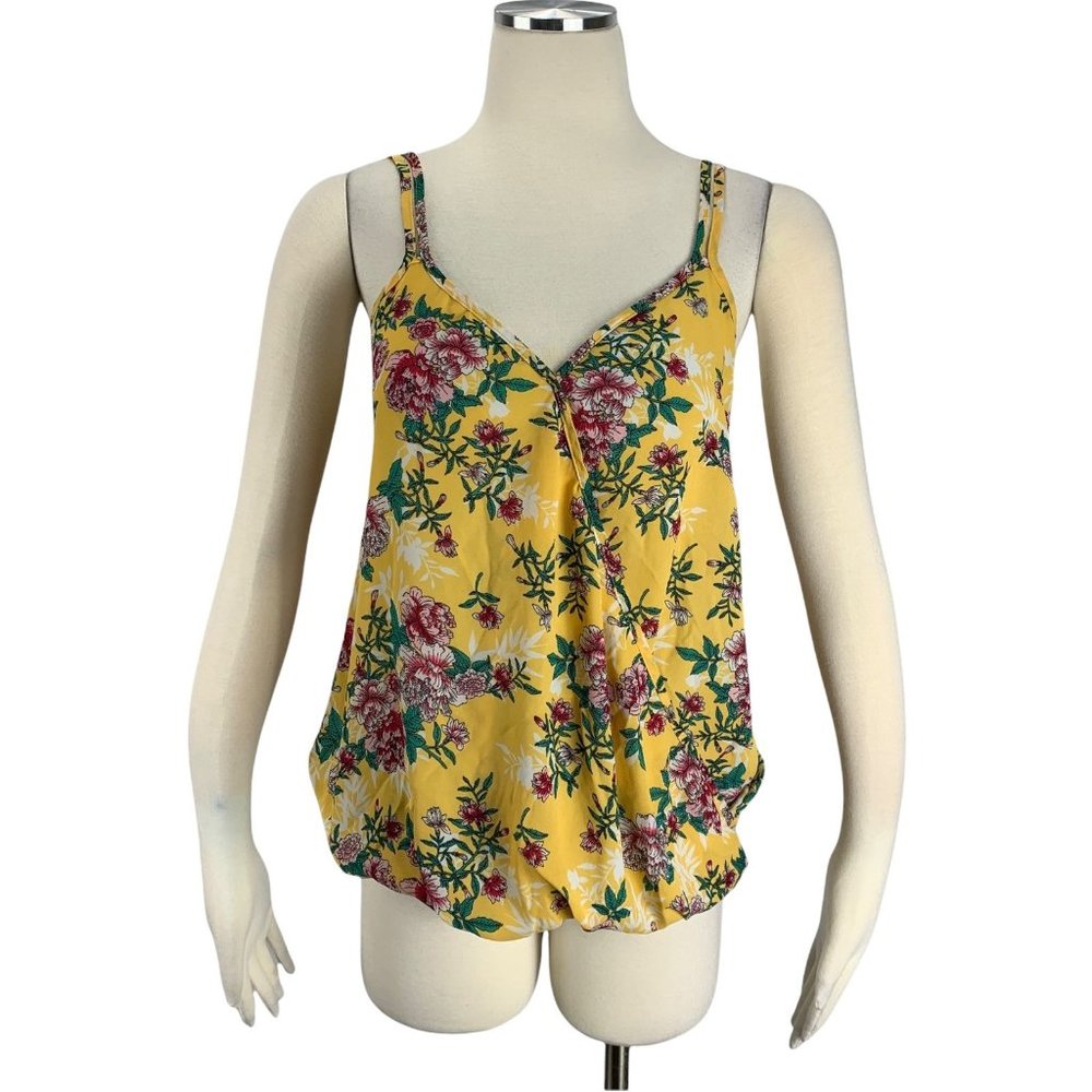 Pink Rose Large Top Tank Yellow Floral Wrap